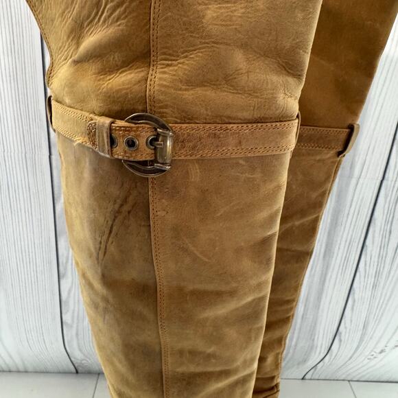 Vintage Jam Piers Over Knee Brown Heeled Leather Suede Boot Columbia 37 (6.5) - Picture 2 of 8